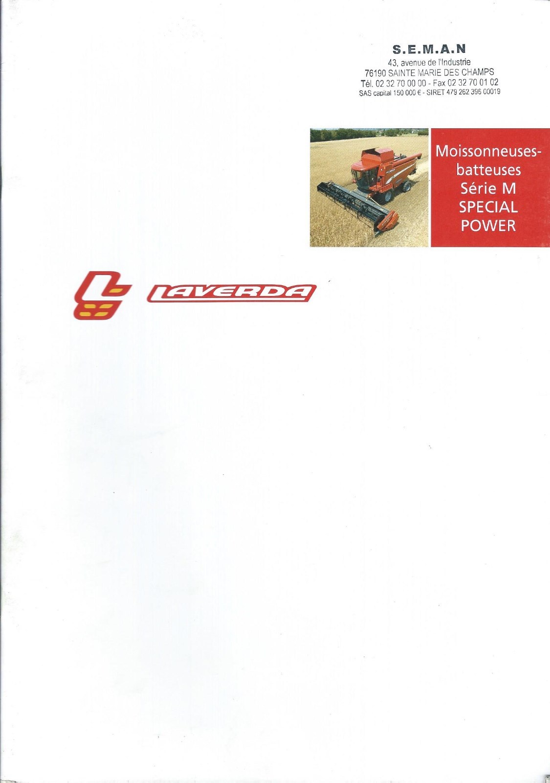 Farm Combine Brochure – Laverda – M 306 et al M series – 2006 – FRENCH (F4770)