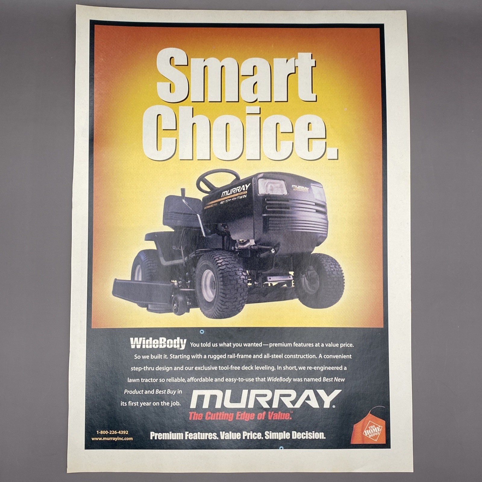 1999 Murray Wide Body Lawn Tractor PRINT AD Smart Choice Riding Mower Vtg 90s