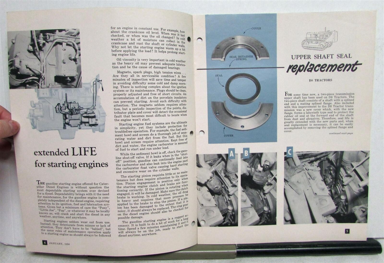1956 Caterpillar Construction Service Reporter Magazine JanuaryIssue