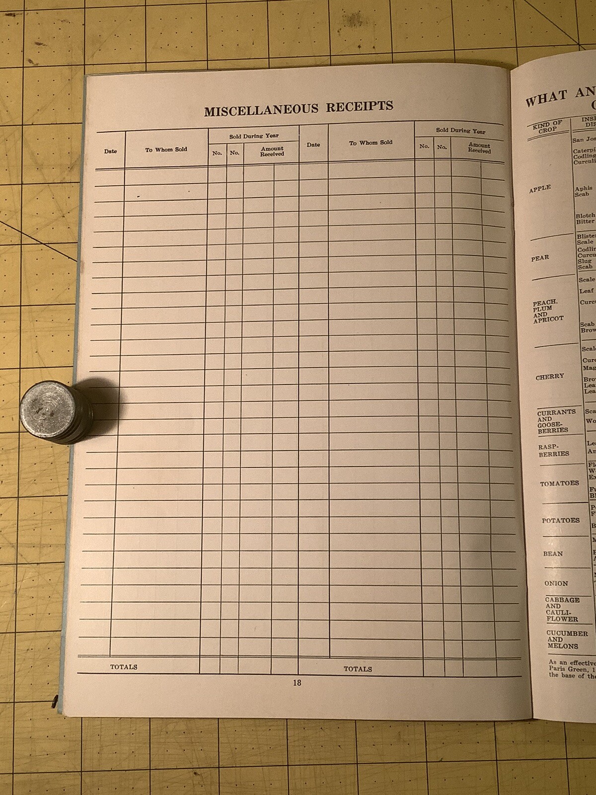 Vintage Farm Account Book L.S. Dunbars Implement Store Napoleon Ohio INV-P1127