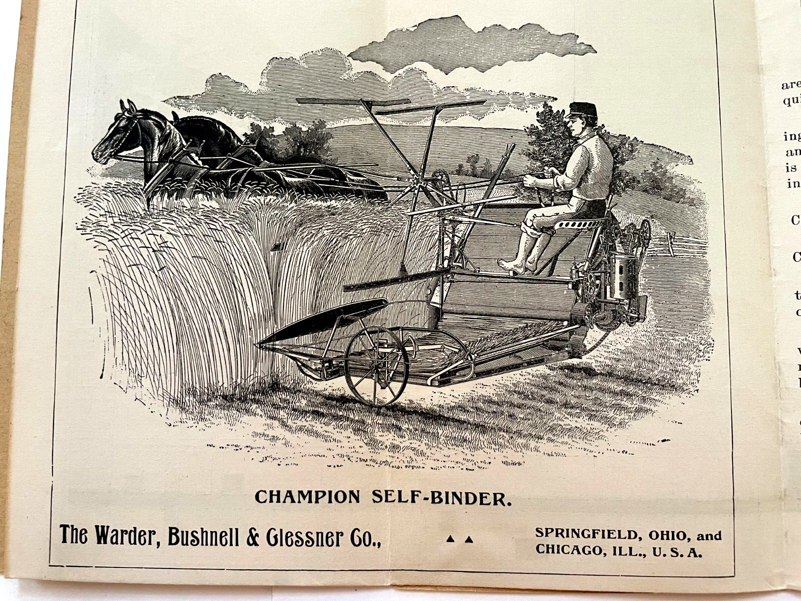 Fantastic Victorian Trade Brochure & Map « The Warder Bushnell & Glessner Co » *