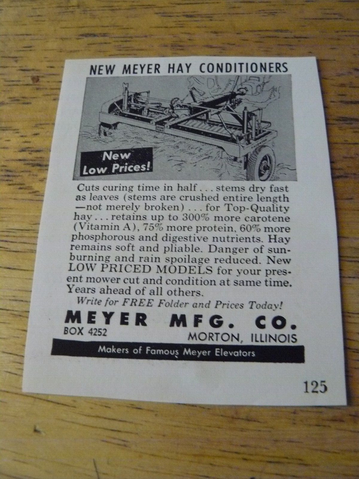 THE FARM QUARTERLY-SPRING 1957-AD -MEYER HAY CONDITIONERS- Low Price/ Morton ILL