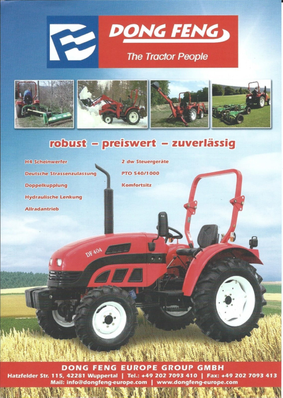 Farm Tractor Brochure – Dong Feng DF 254 304 354 404 c2013 GERMAN lang (F5842)