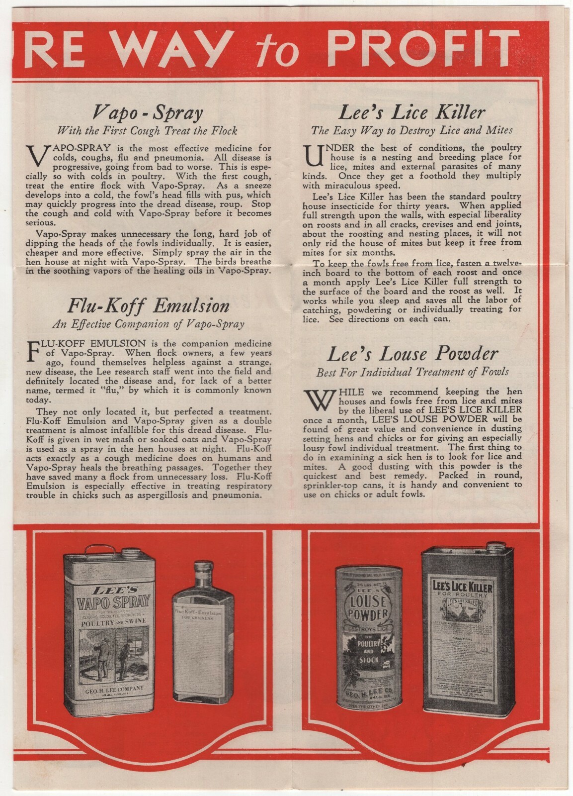 Mid-Century Brochure – « The Lee Way is the Best Way with Poultry and Swine »