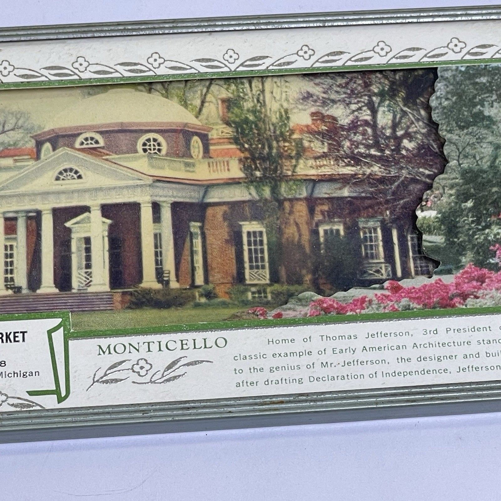 Monticello Thomas Jefferson Thermometer Ad Advertisement Czubak Market MI