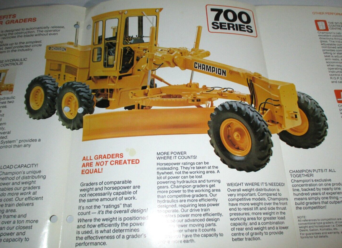 Champion 710 715 720 740 760 710A 715A 720A 740A Motor Grader Sales Brochure