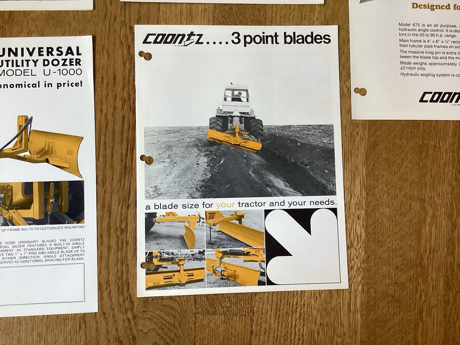 (5) Vintage Coontz Dozers 3-point Other Tractor Attachment Blades Brochures