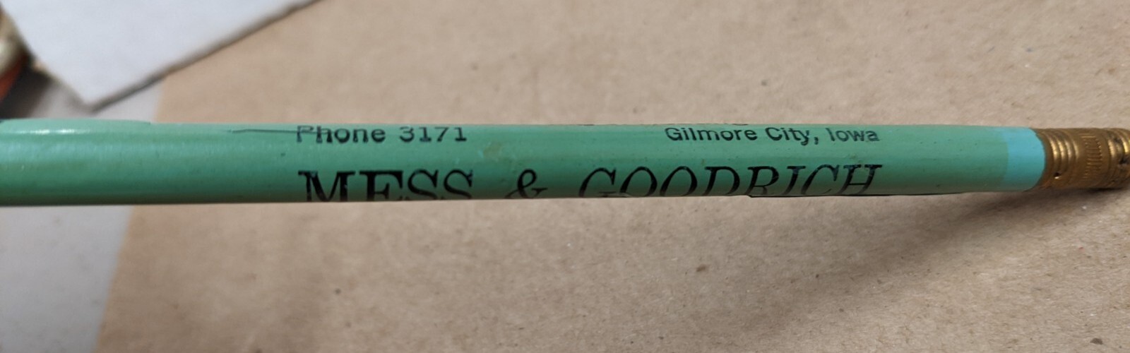 Vintage Mess & Goodrich Phn 3171 Gilmore City Iowa IA Pencil Farm Implements +