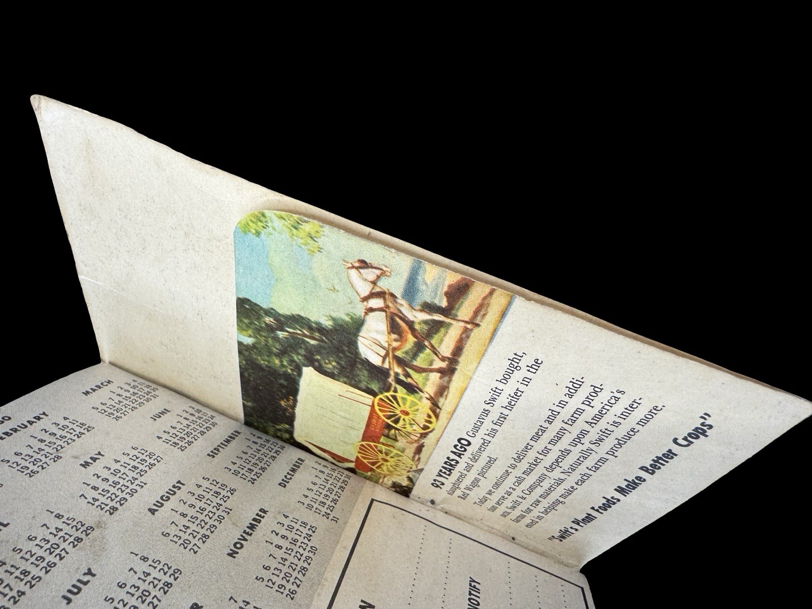 Swift’s Plant Food Service Red Steer Notebook Pocket Book Used 50&rsquo;s
