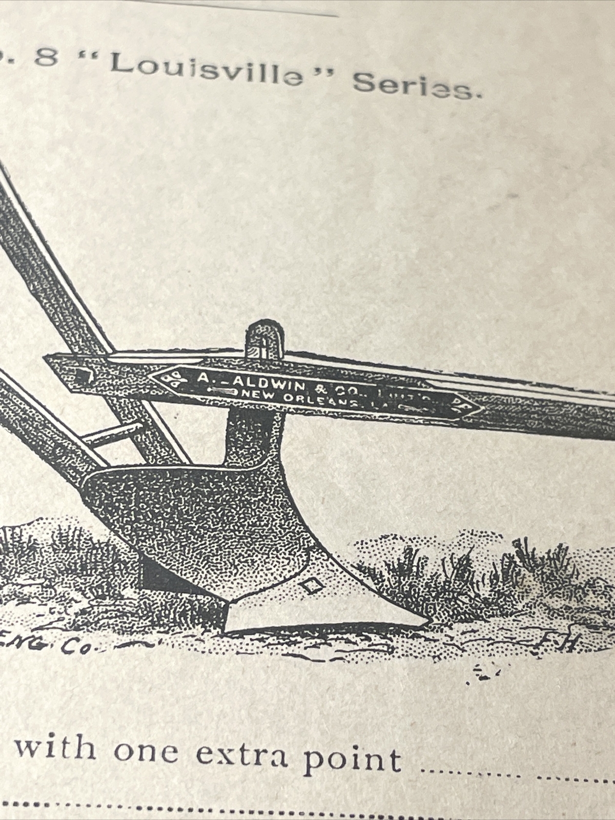 1891 Baldwin Louisville Series Plow Farm Advertising – New Orleans – Louisiana