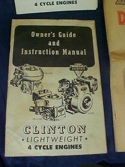 2 Vintage Clinton 4 Cycle Engine Manual 1954 Clinton Engines Service Directory