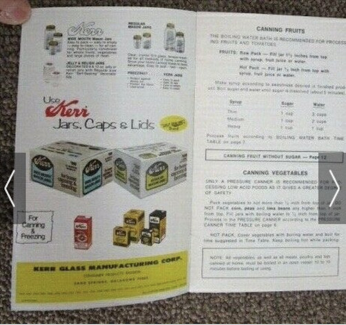 1982 Kerr Self Sealing Instruction Guide to Home Canning & Freezing -E7H