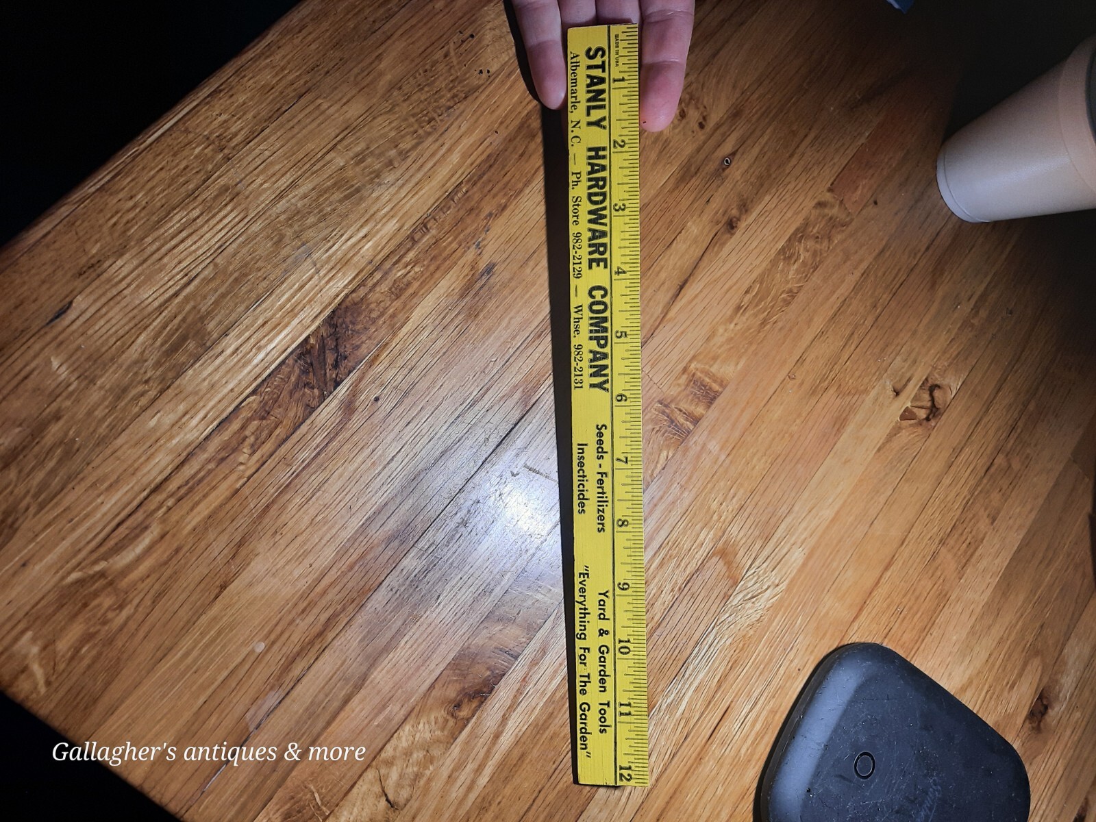 VINTAGE Rare Albemarle NC Stanley Hardware company ADVERTISING RULER Plant
