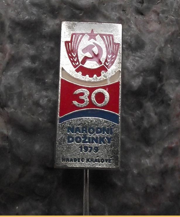 1979 Harvest Festival Czechoslovakia Communist Farming Celebration Pin Badge