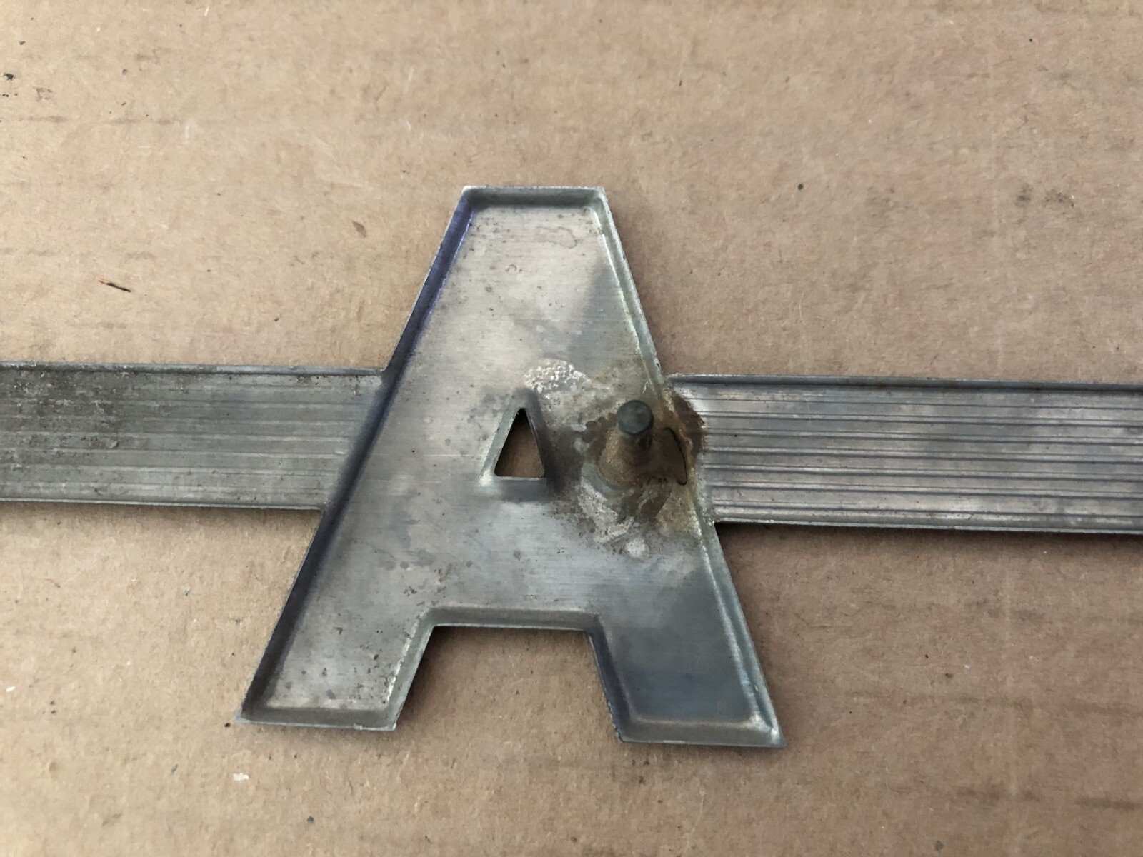 Vintage IH FARMALL Tractor Aluminum Metal Emblem Script INTERNATIONAL HARVESTER