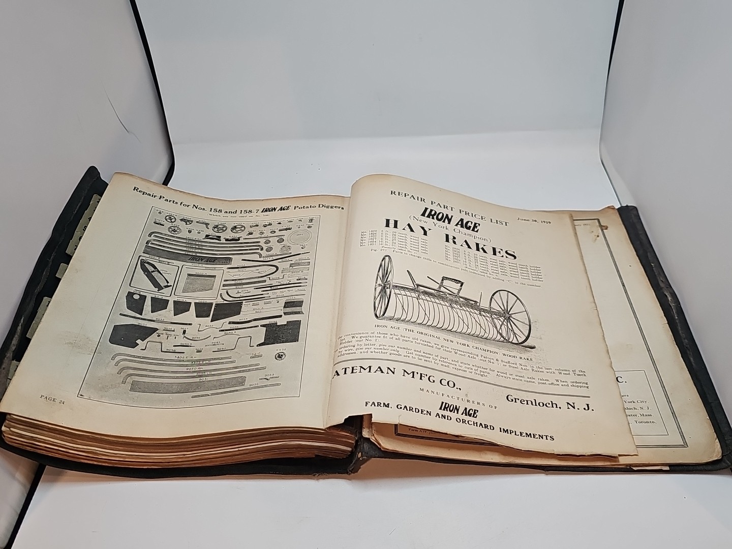 Iron age farm seeder dealer catalog planet jr Grenloch NJ Bateman 1919 20 21