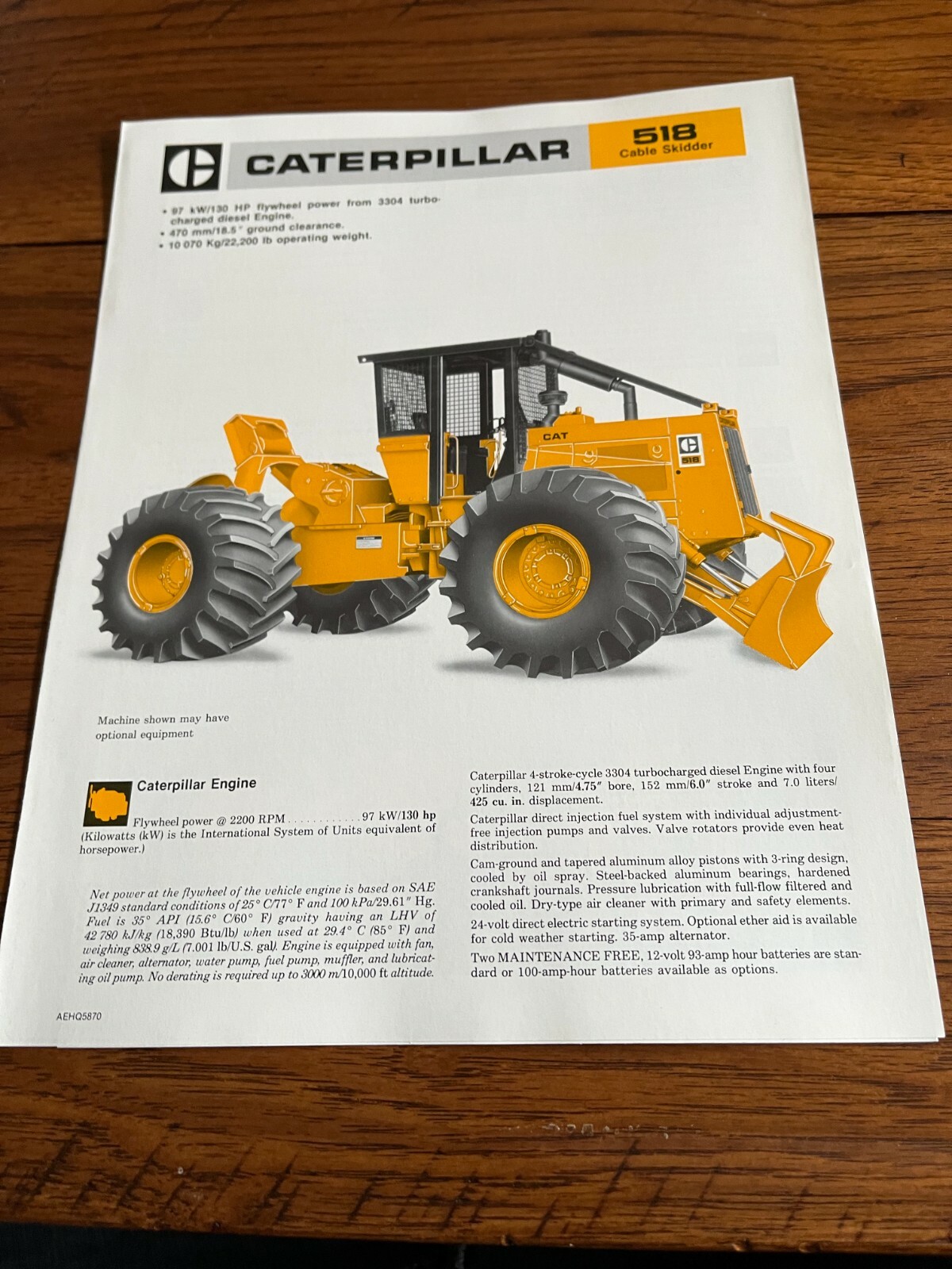 Caterpillar CAT 518 Cable Skidder Brochure FCCA
