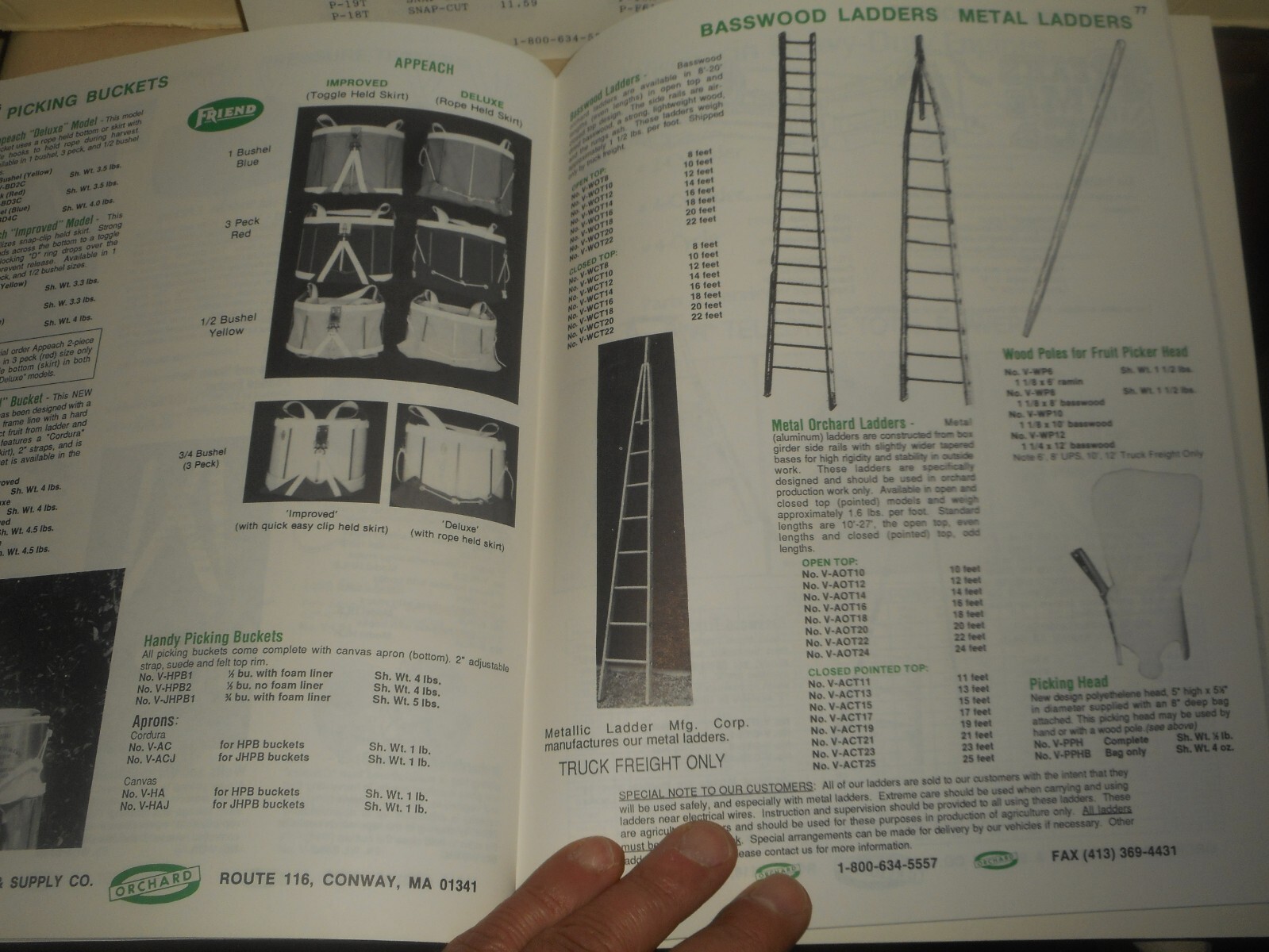 ORCHARD Equipment & Supply Co. 1992 MASTER CATALOG #4 & Rate Sheet APPLE FARMING