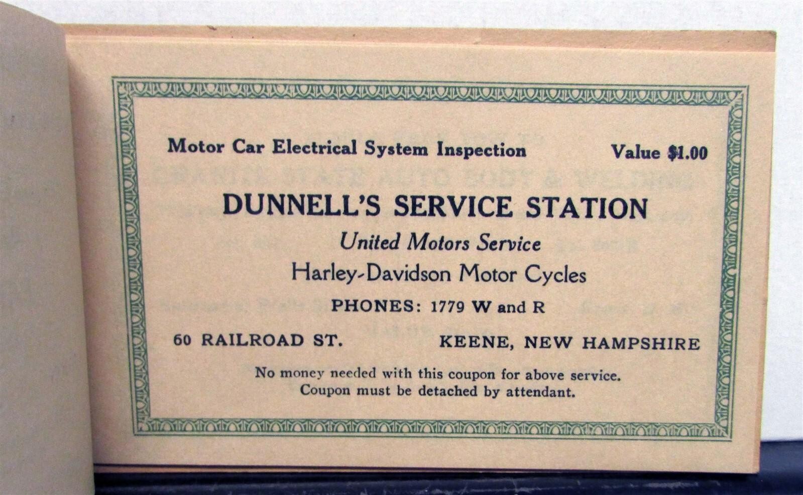 1937 Auto Service Association Assorted Service Coupon Book