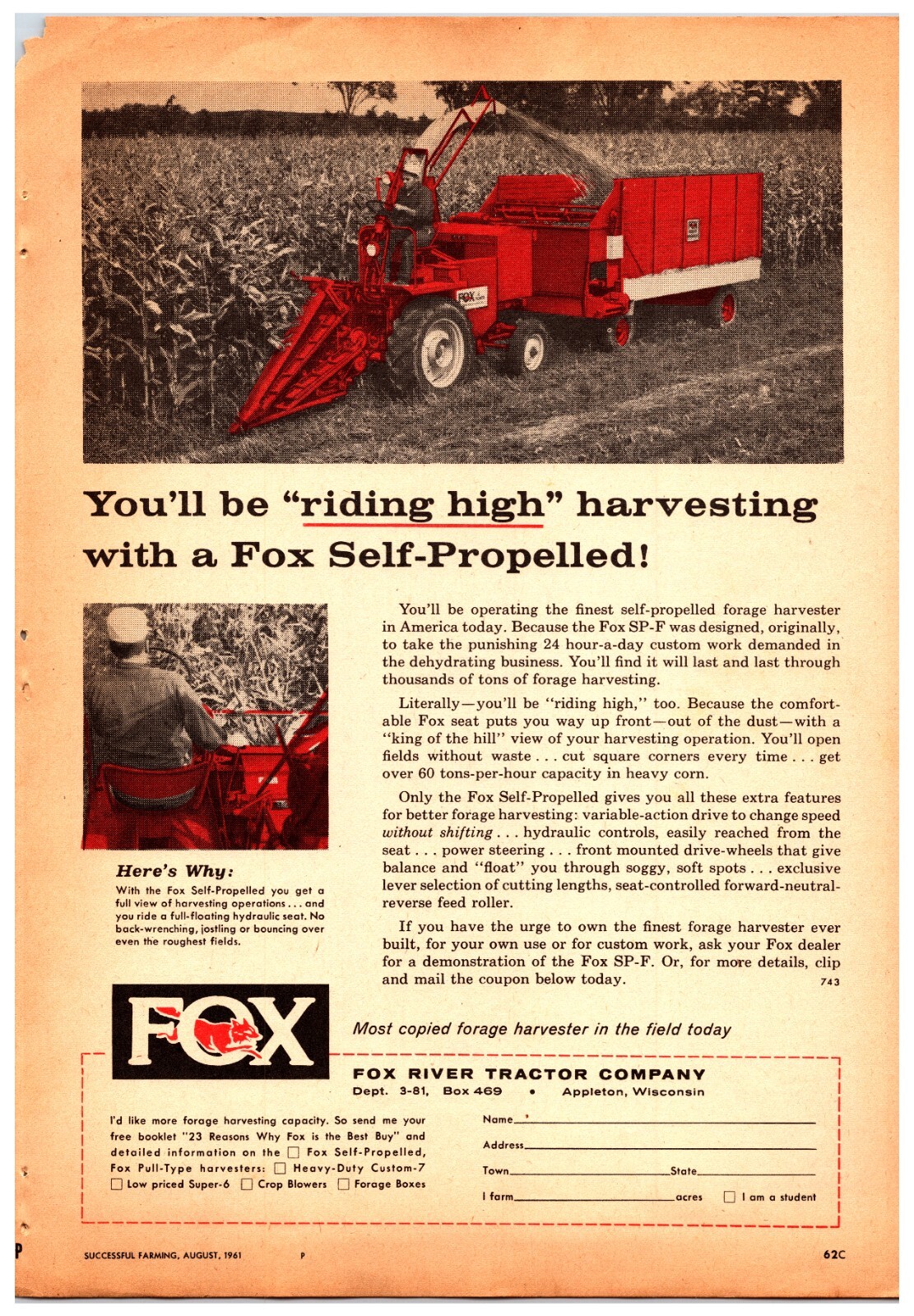 1961 Fox Forage Harvesters – Original Print Advertisement (8in x 12in)