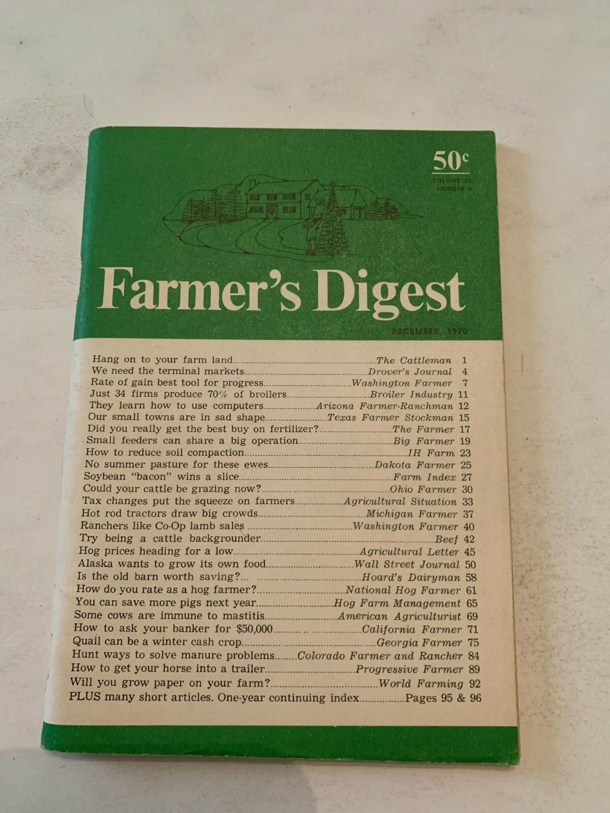 December 1970 Farmers Digest Magazine Volume 34 Number 6
