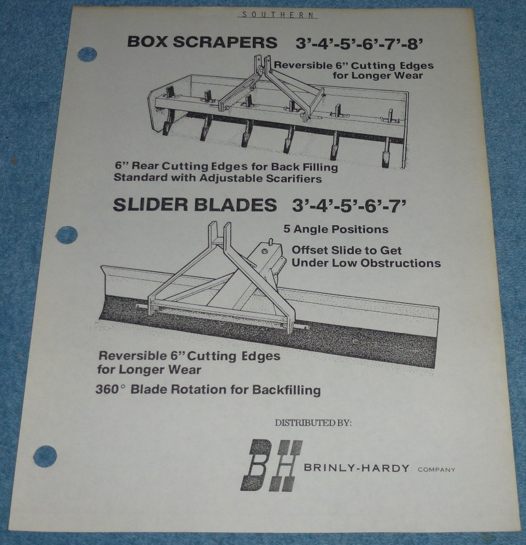 Vintage 1984 Southern Equipment Box Scrapers Slider Blades Brochure Price List