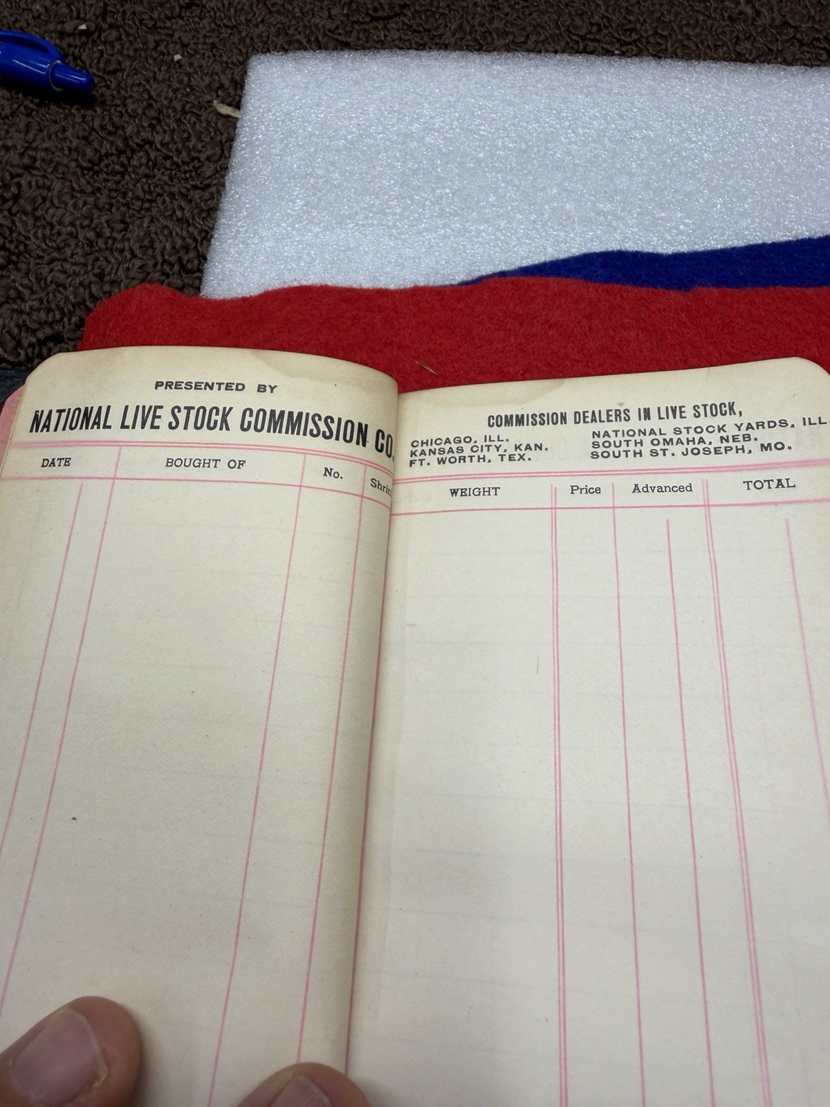 Vintage 1906 Commission Company Leather Bounds Miniature Pocket Note Pad