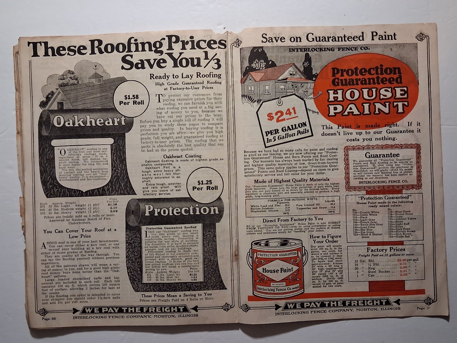 Interlocking Fence Co. Catalog, Better Fences Factory Prices, 1925