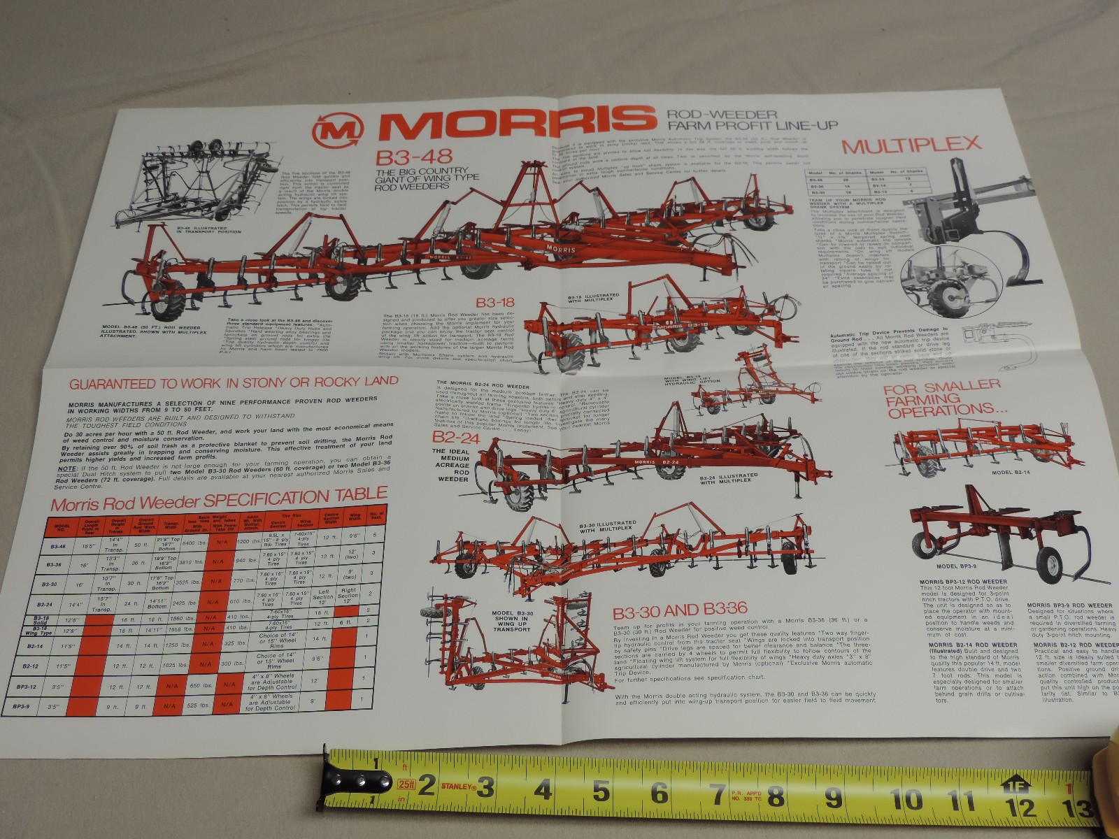 Morris Rod Weeder mutiplex tillage sales brochure 8pg ORIGINAL farm equipment