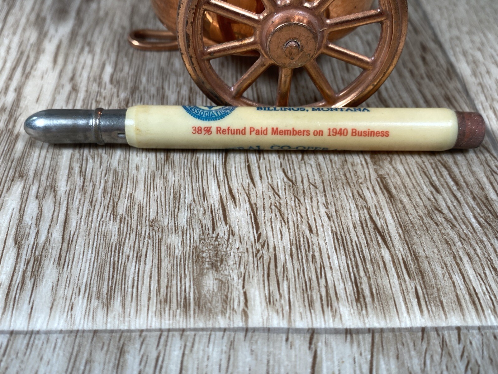 Vintage Live Stock Selling Bullet Pencil Central Co-Operative Association Fargo