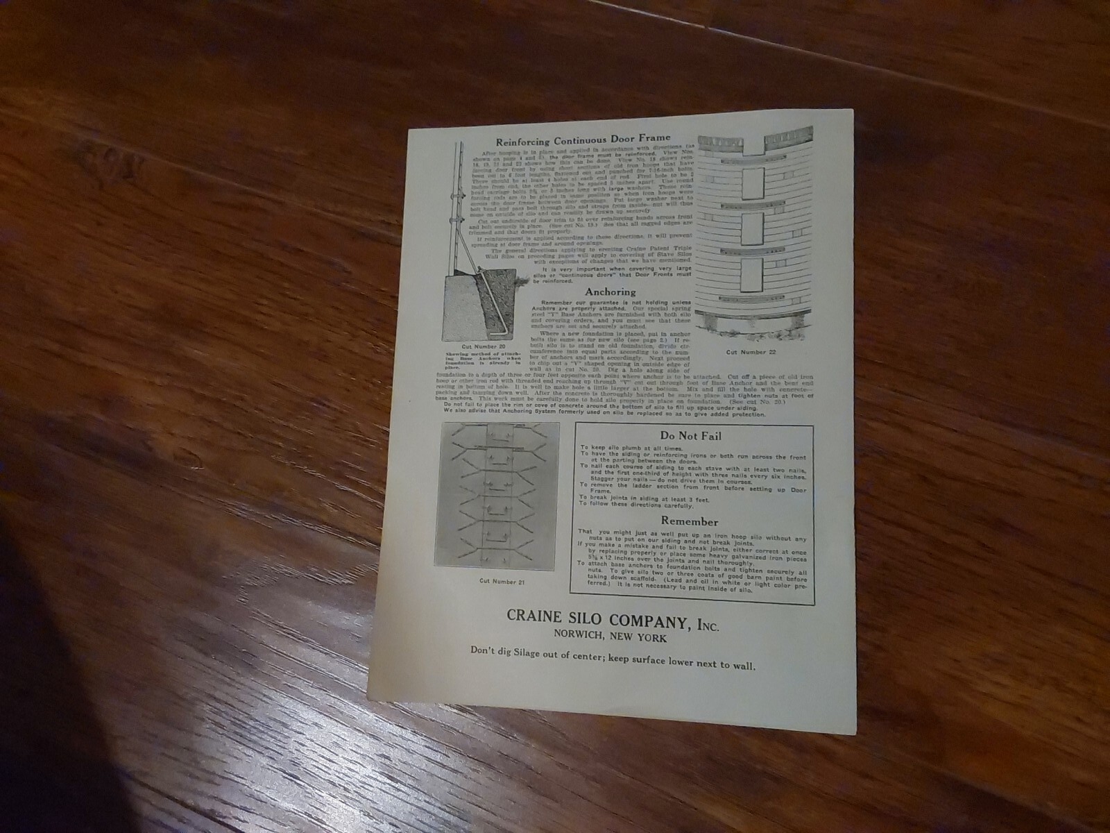 Craine Silo 1920s Advertising Brochure Lot Farm Building