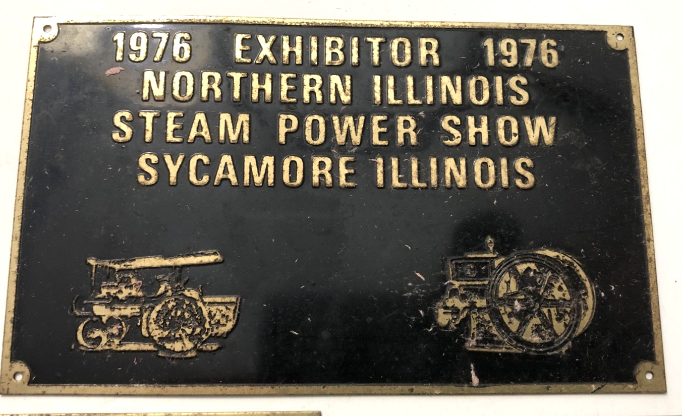 VTG 1976-1985 Northern Illinois Steam Power Show Exhibitor Brass Plaque-Lot 3