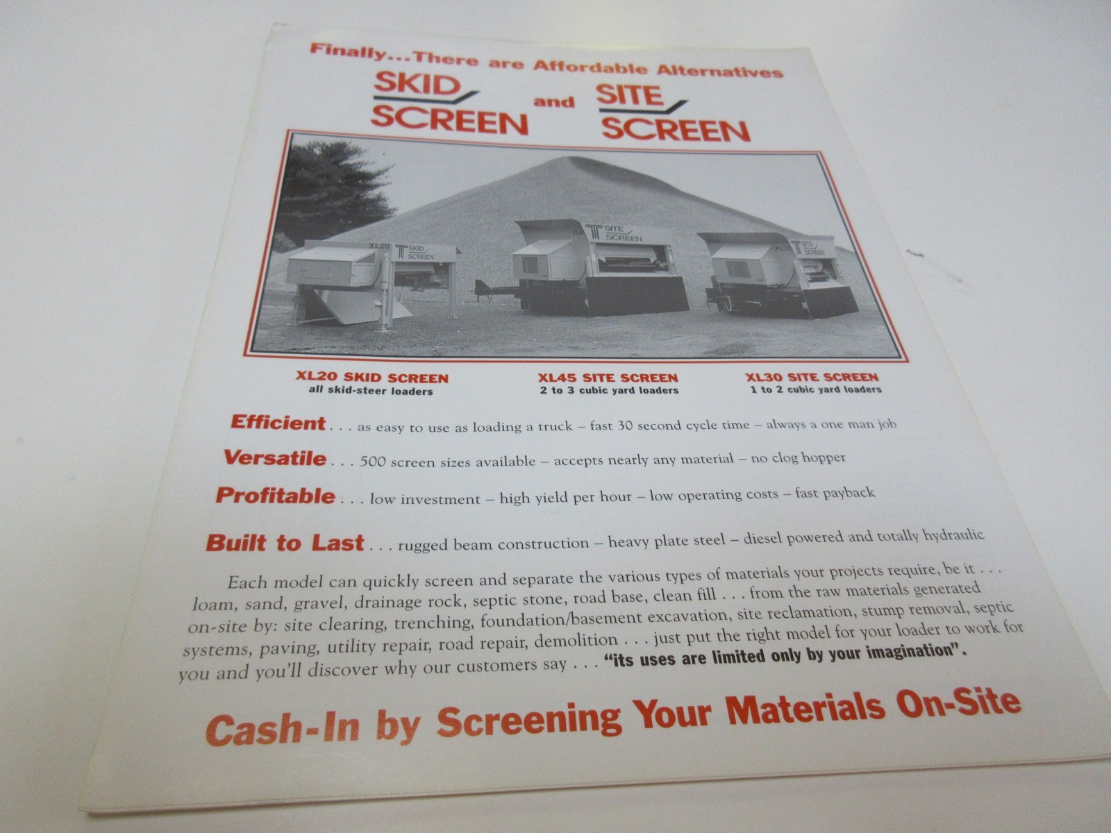 Thomas Skid Screen & Site Screen Brochure 2 pages