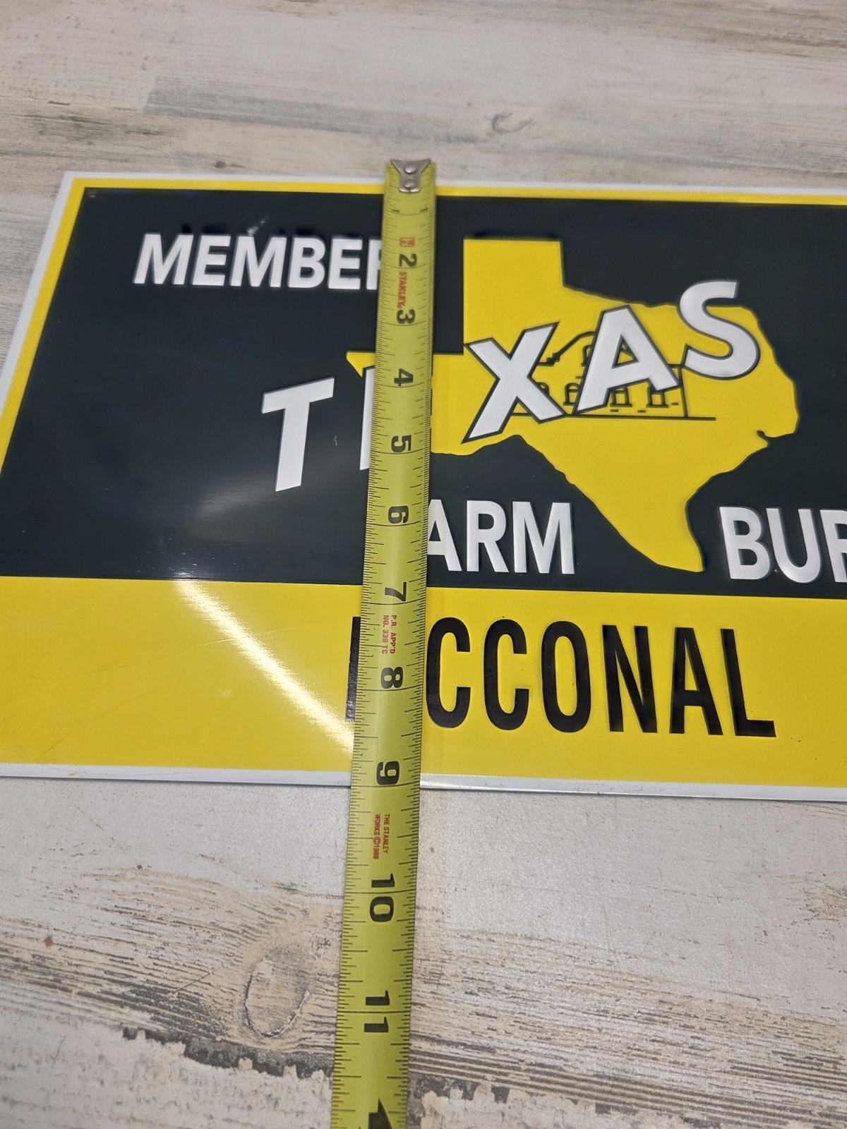 Member, Texas, Farm Bureau, Vintage Sign Mcconal