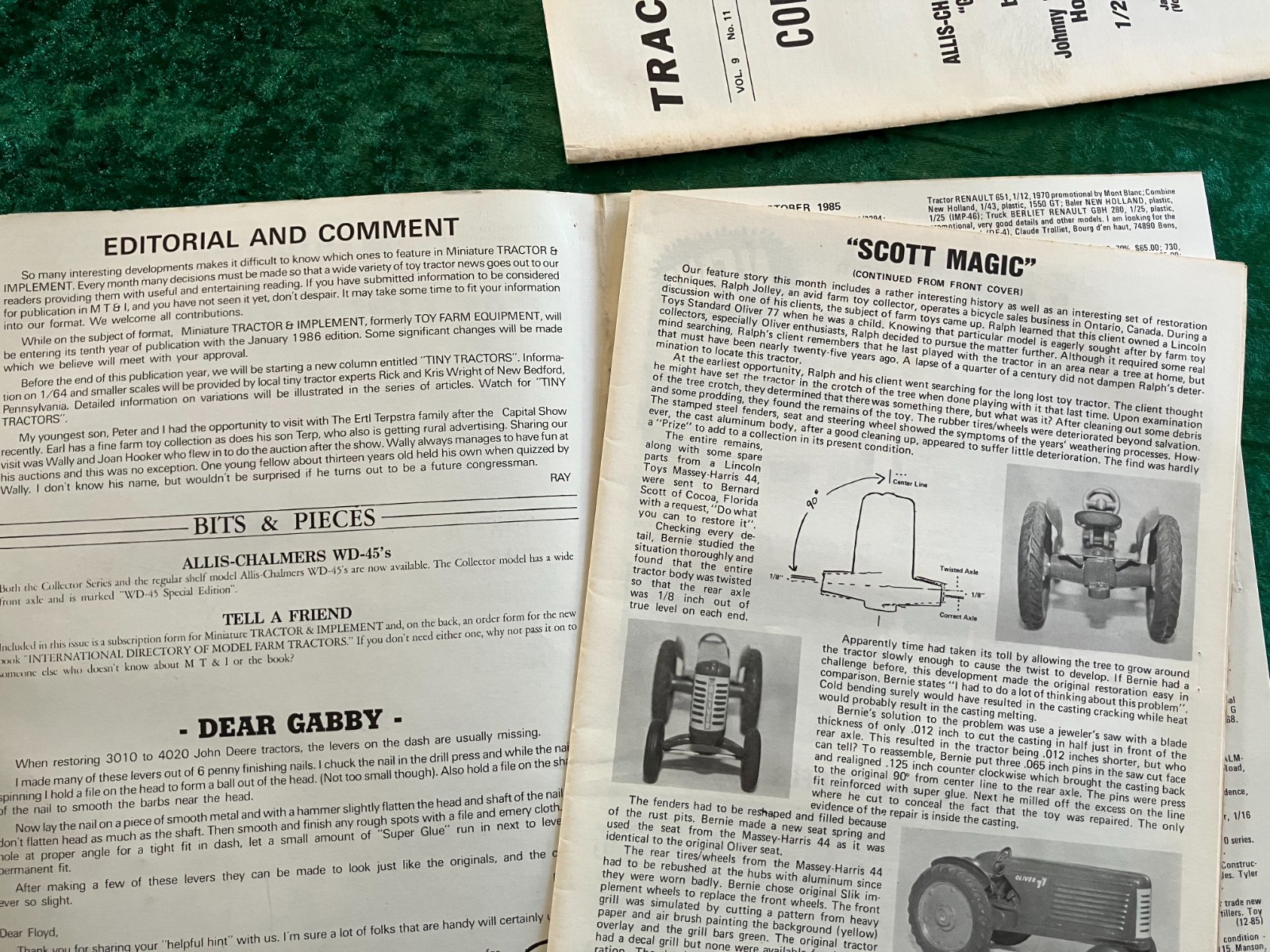 Vintage Miniature Tractor & Implement Magazine Lot January-November 1985 (no Aug