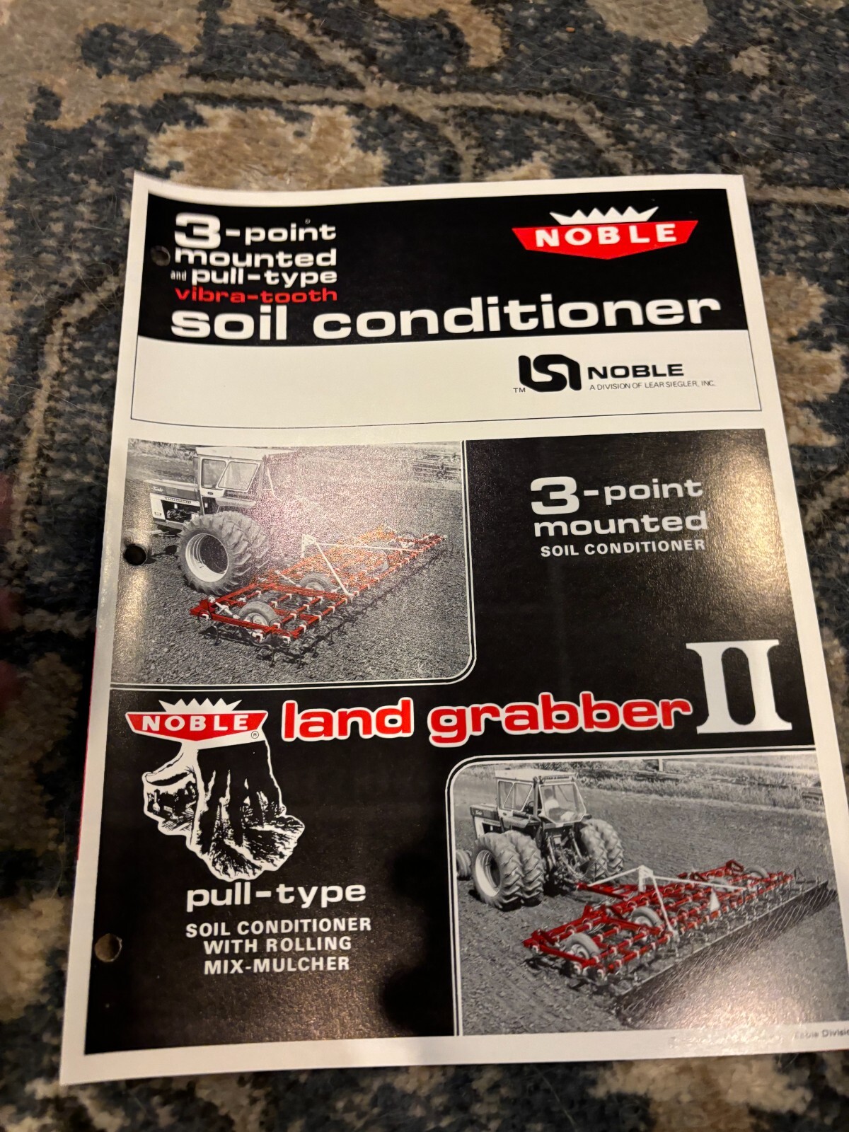 Noble 3 Point Mounted & Pull type Vibra Tooth Soil Conditioner Brochure FCCA24