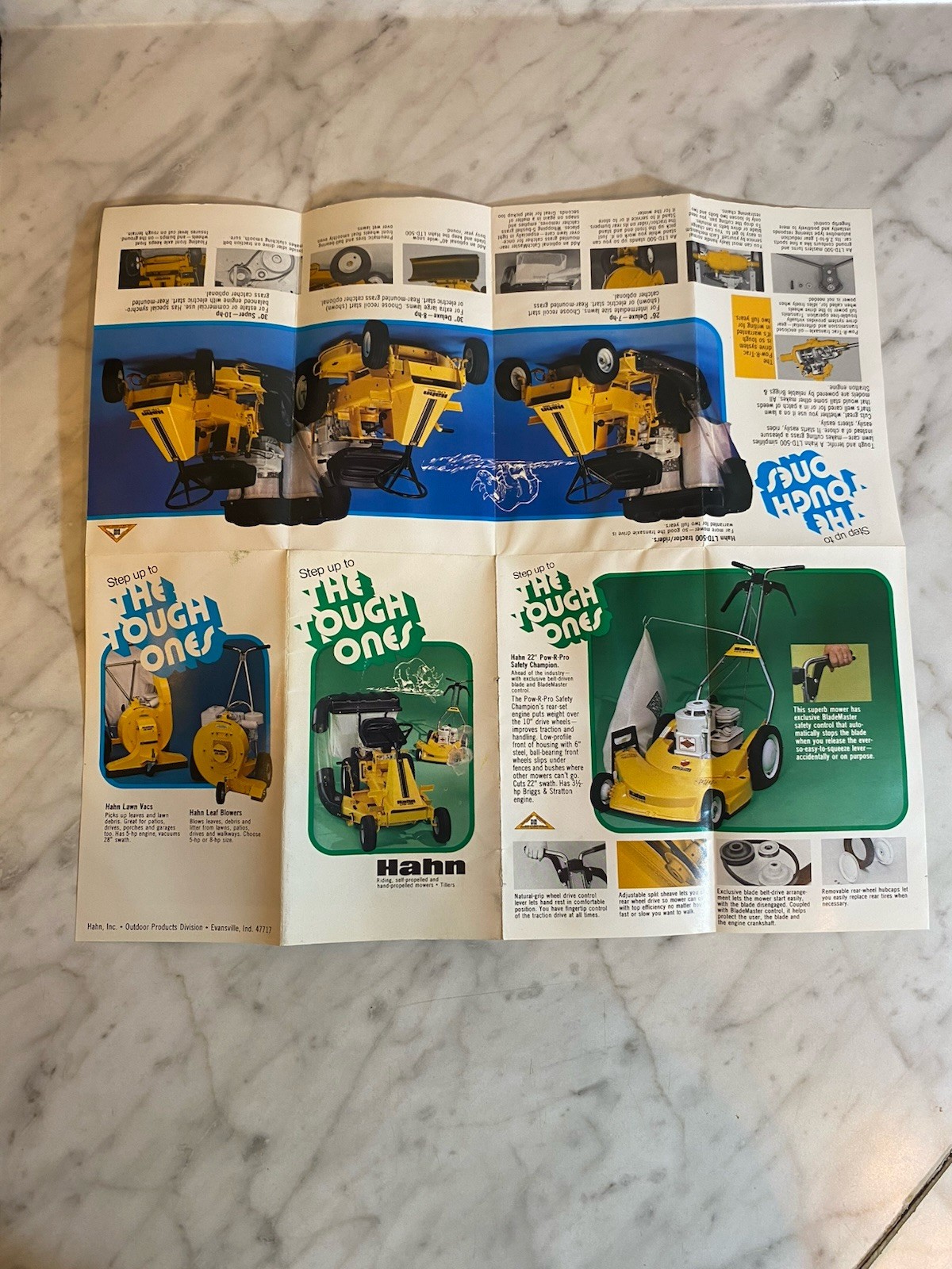 Vintage Hahn Lawn Mower & Tillers Advertising Brochure Yellow Green Agriculture