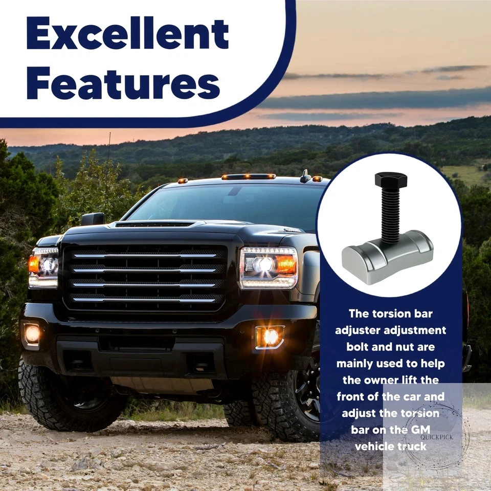 Torsion Bar Adjustment Bolt and Lock Nut Fit for Chevrolet Silverado Tahoe GMC