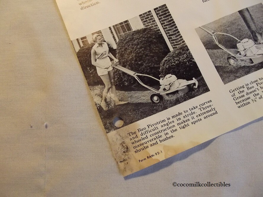 1959 Sales Brochure REO Pivotrim 3 Wheeled Lawn Mower Trimmer Lansing Michigan