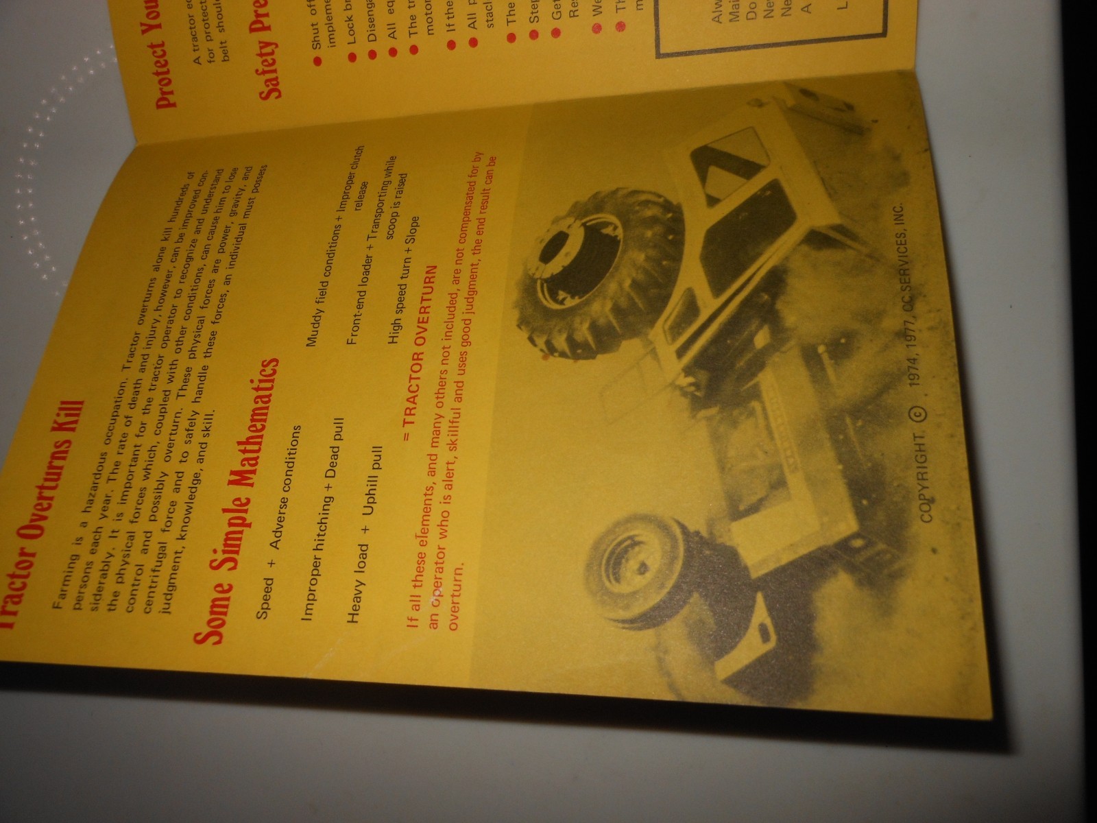 1977 Tractor Safety & You Brochure Country Companies Insurance & Investment Svc