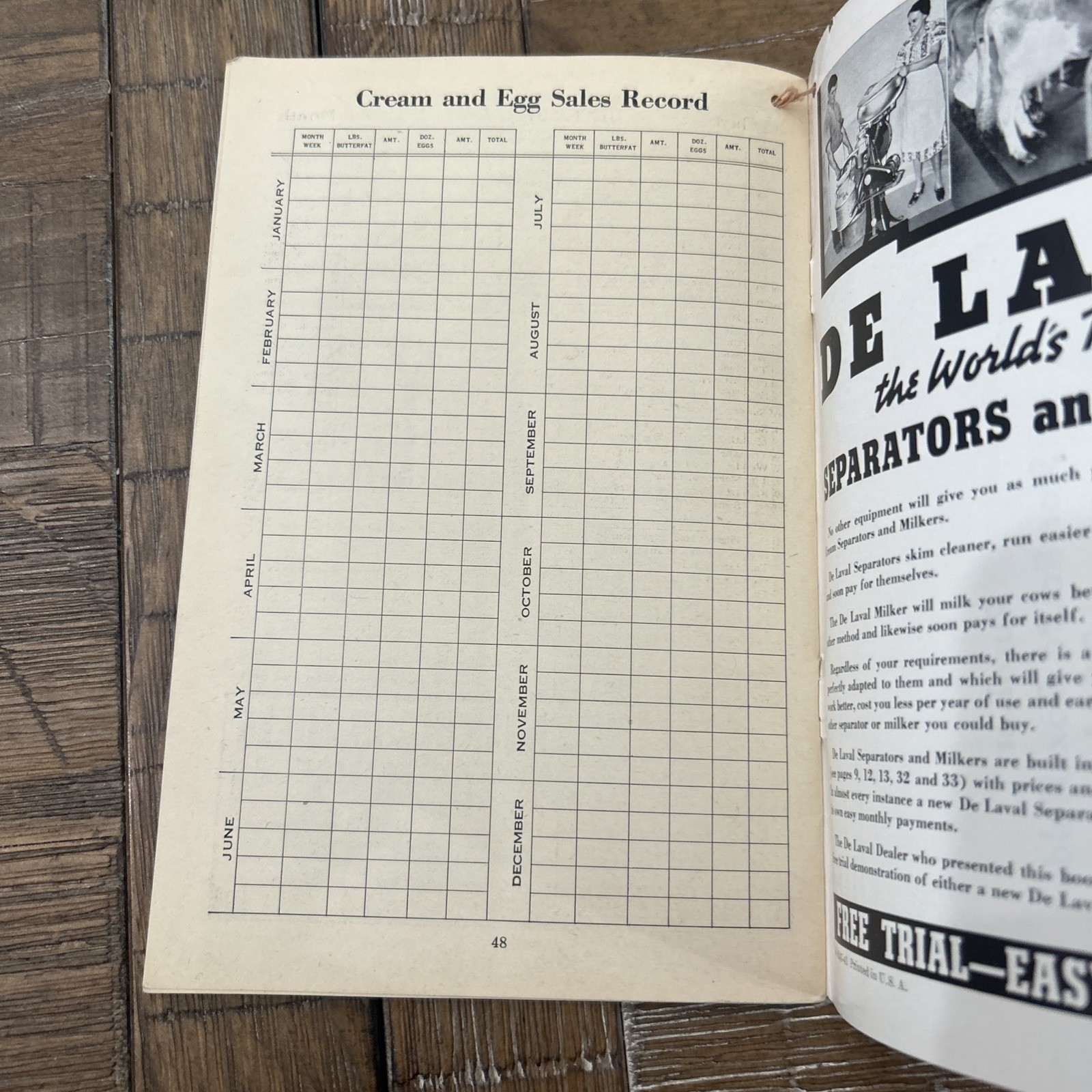 De Laval Handy Reference Yearbook 1941 George G Mill Implement Co. Montana.
