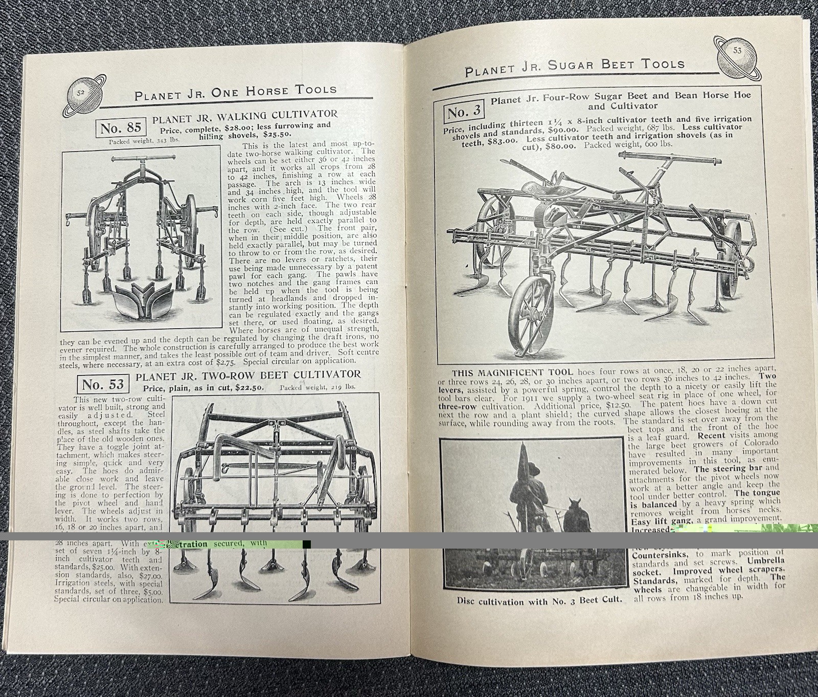 1911 Planet Jr Catalog- Original Old Stock From Turn Of Century Hardware Store