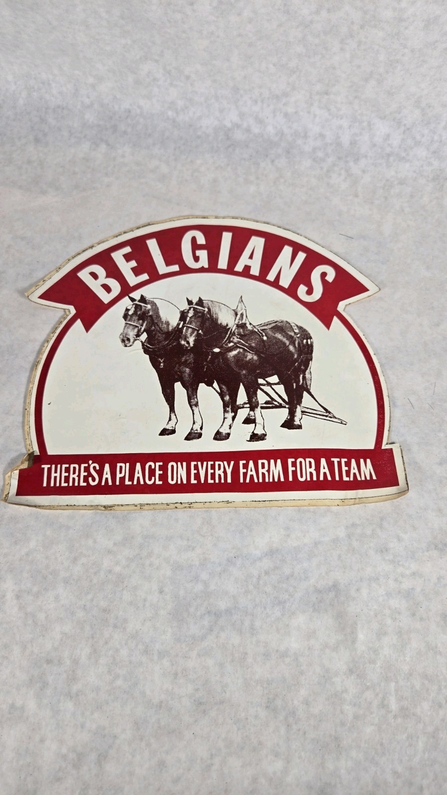 Vintage Lot 3 BELGIAN HORSES Advertising Sticker Place On Every Farm For A Team