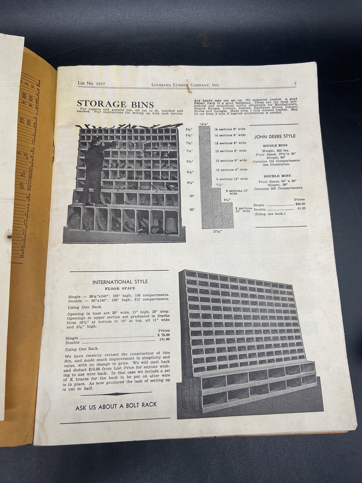 1937 Louisiana Lumber Company Catalog Cairo Illinois Wood Farm Implement Parts