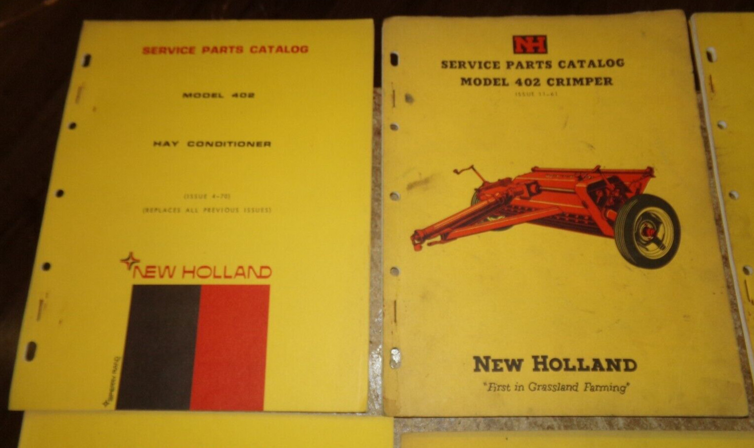 6-lot 1960&rsquo;s-1970&rsquo;s new holland equipment parts catalogs good used