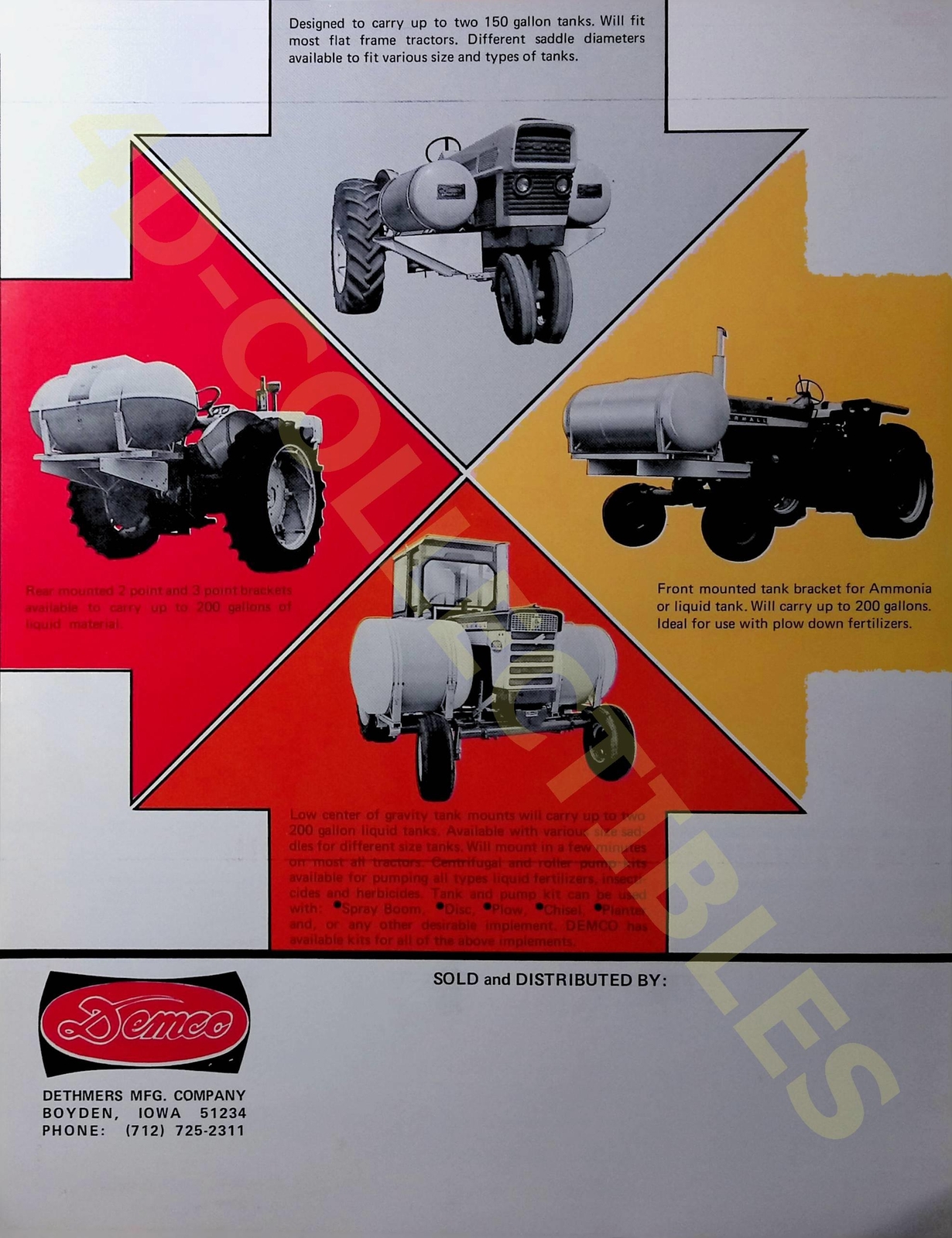 Vintage Farm Brochure Demco Planter Attachments Liquid Equipment 1960s