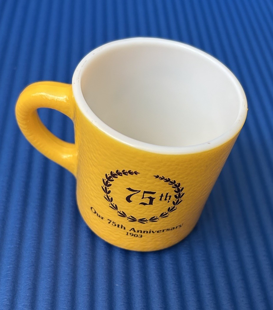 Vintage Farmers Elevator CO-OP Association Milk Glass Cup Mug Hutchinson MN