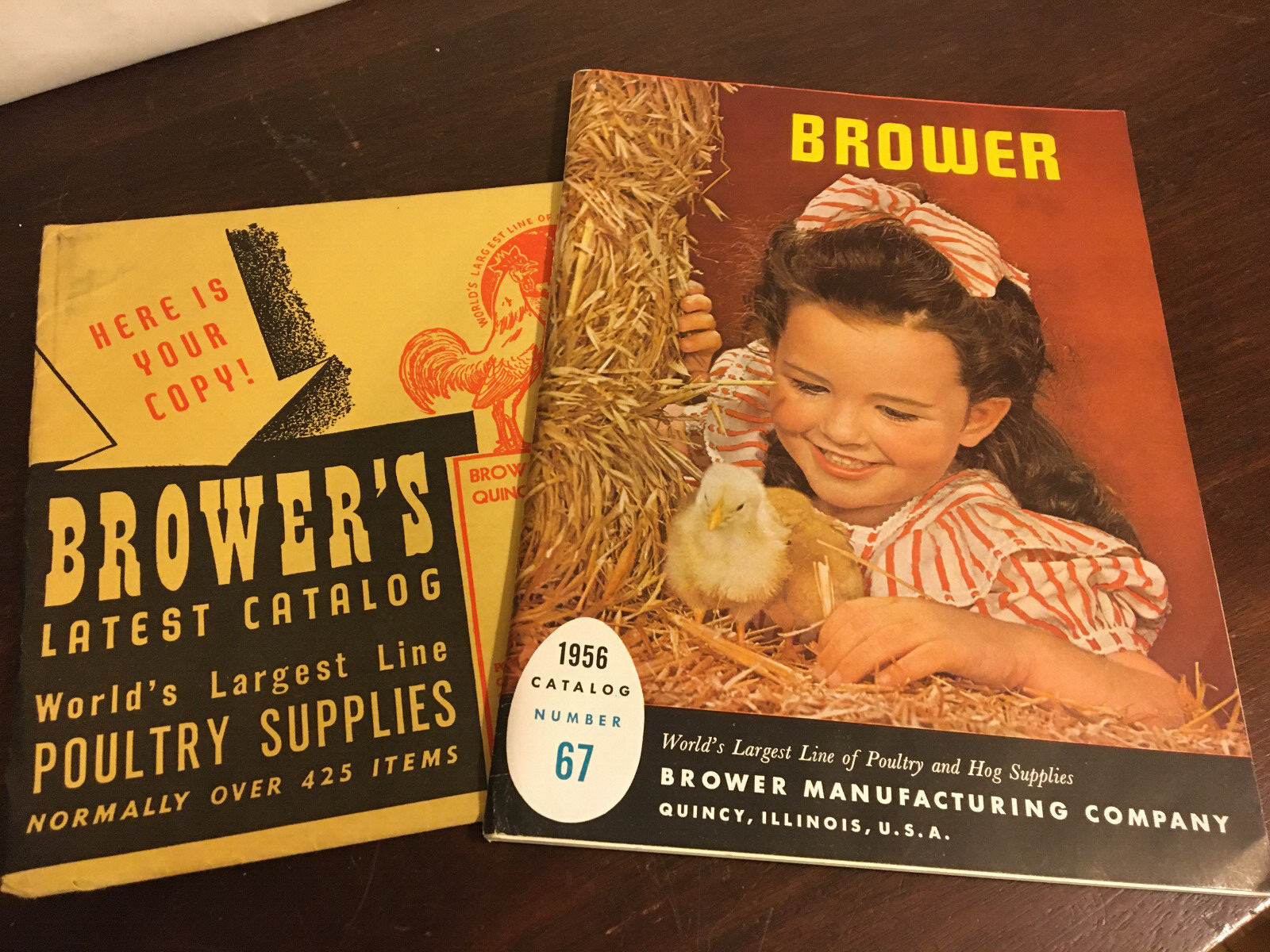 Brower Catalog 67, 1956, Poultry & Hog Supplies Book, Never used w envelope