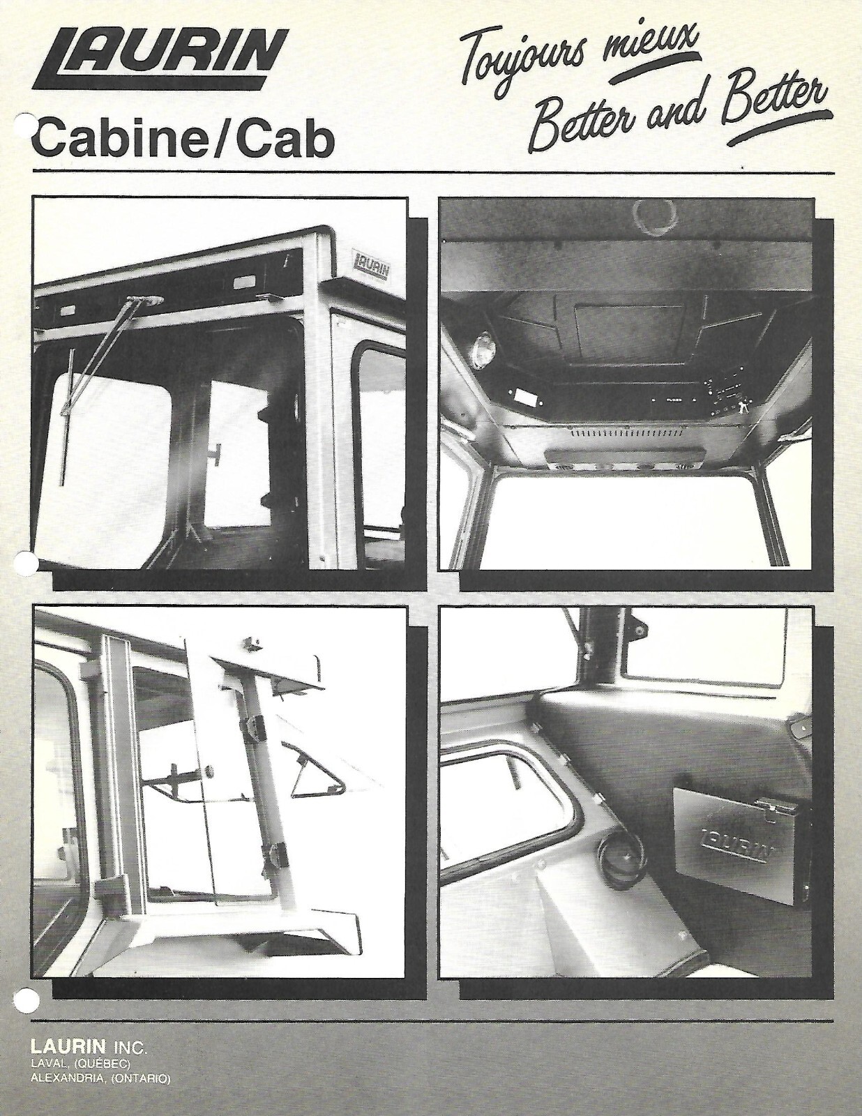 Farm Tractor Cab Brochure Ad – Laurin – for MF 254 274 294 – 2 items (F8669)