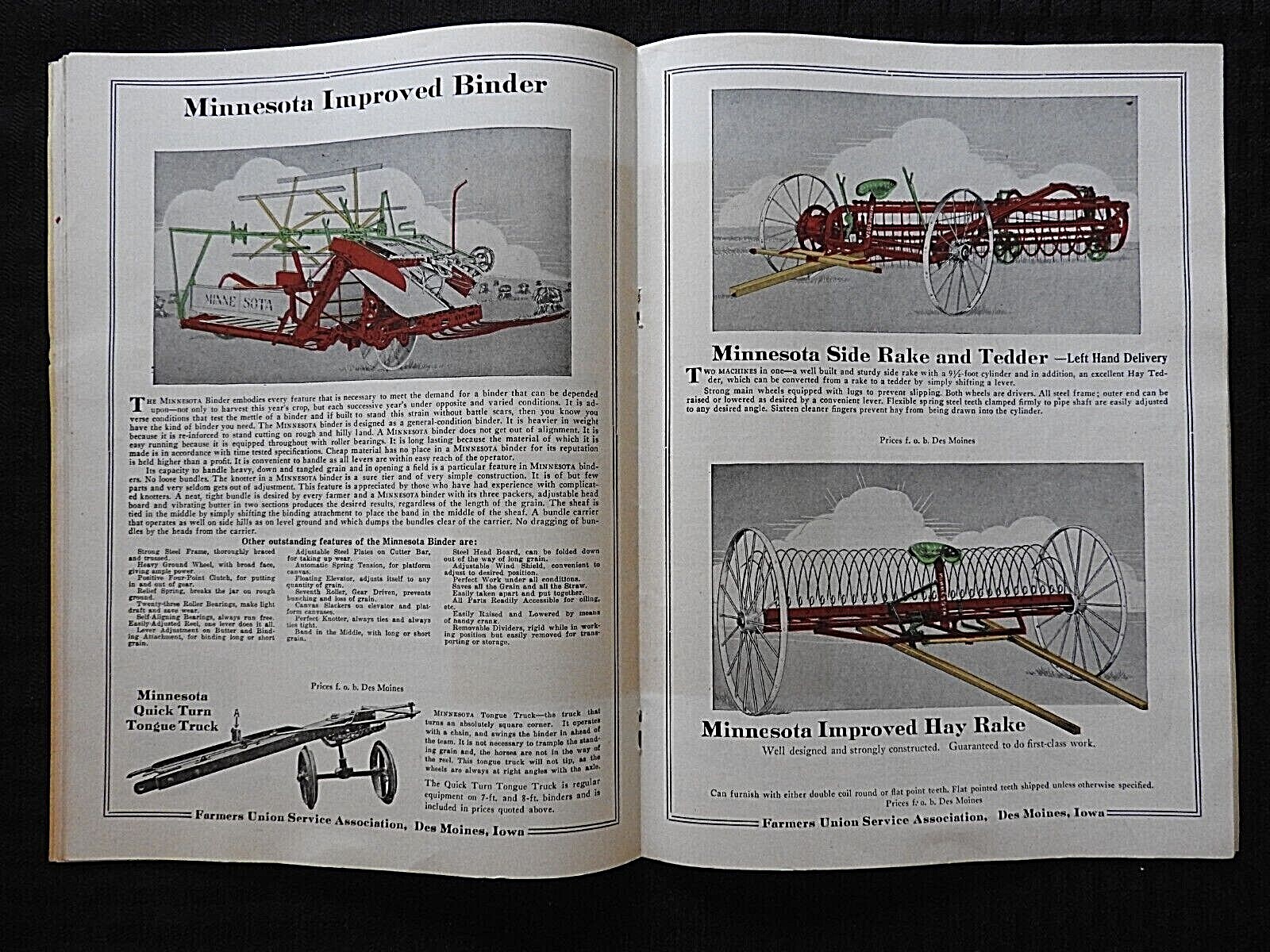 1931 FARMERS CO-OP CATALOG DES MOINES IA WAGONS GRAIN BINS MADISON MINNESOTA IMP